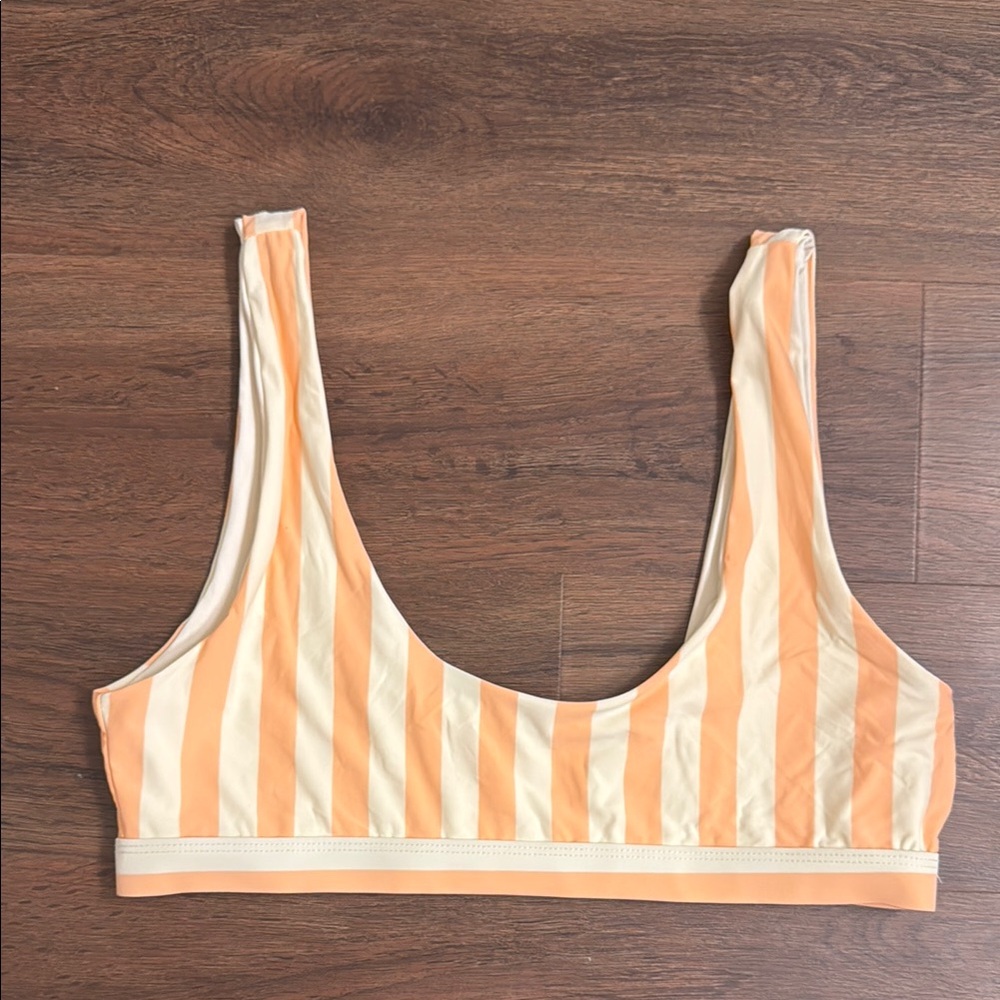 Dippin' Daisy's Orange and Cream Swim Bra with Stripes